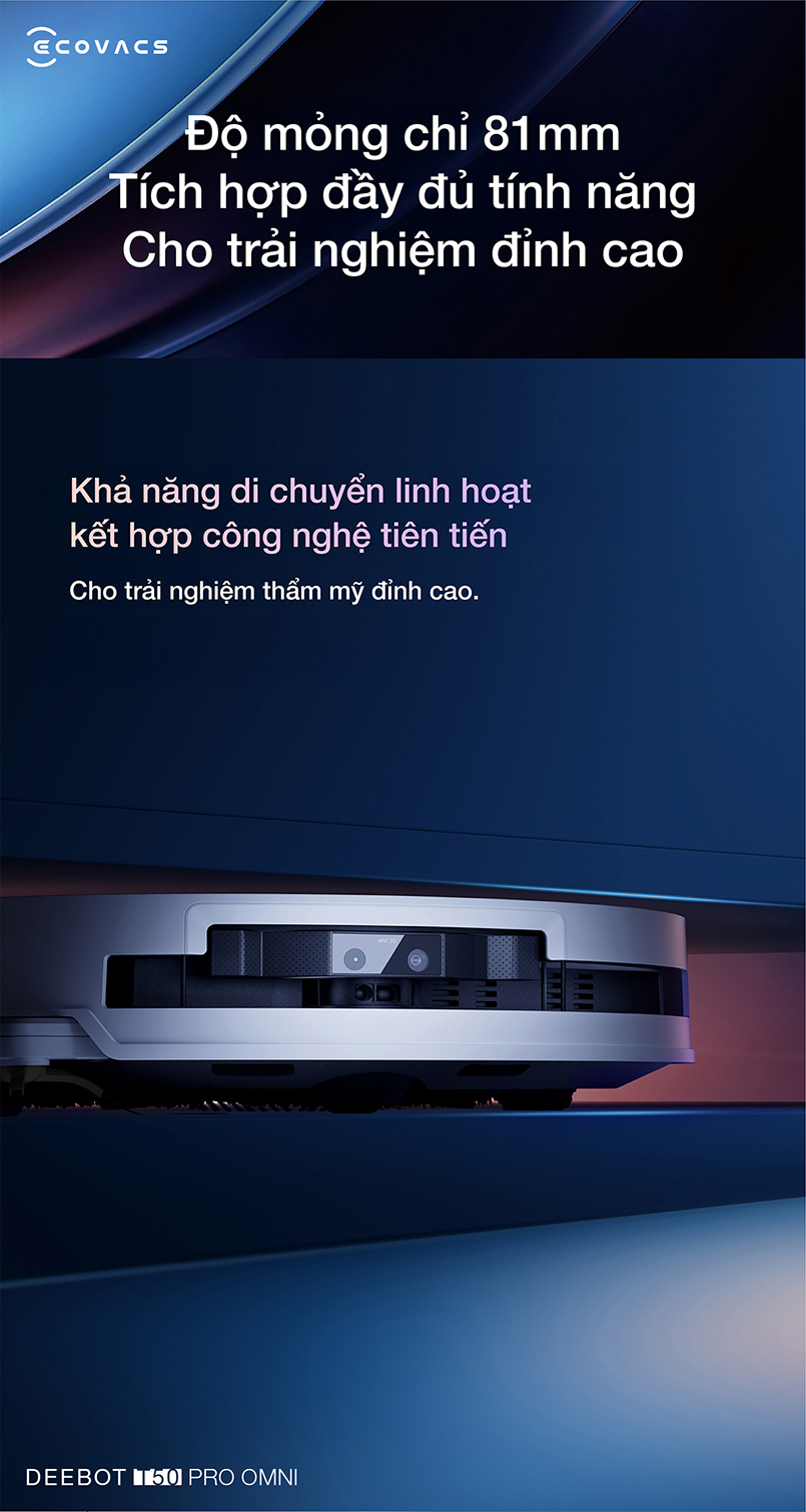 Robot hút bụi lau nhà Ecovacs Deebot T50 Pro Omni