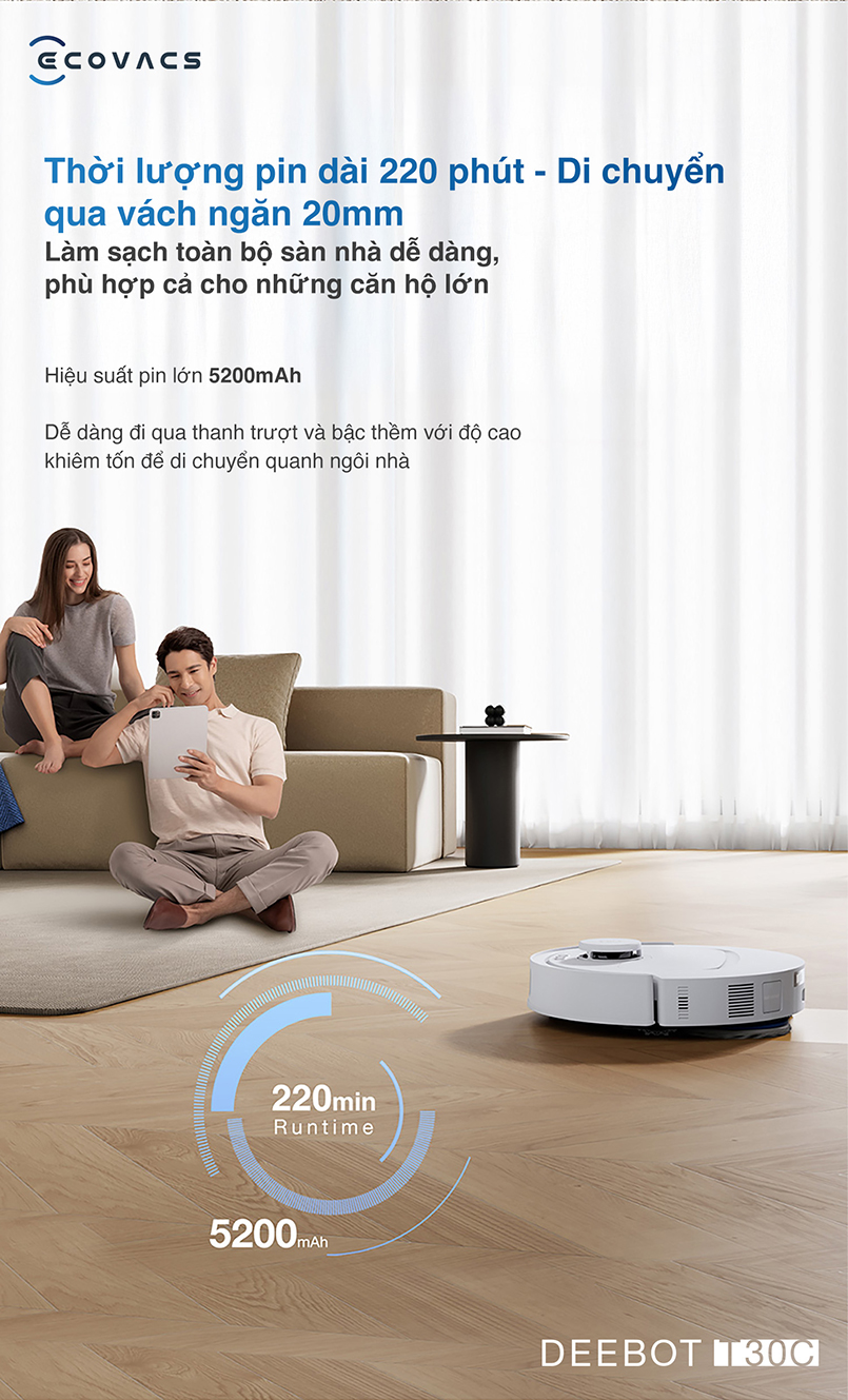 Robot hút bụi Ecovacs Deebot T30C 2025