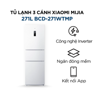 Tủ lạnh 3 cánh Xiaomi Mijia 271L – Kết nối app, làm lạnh nhanh