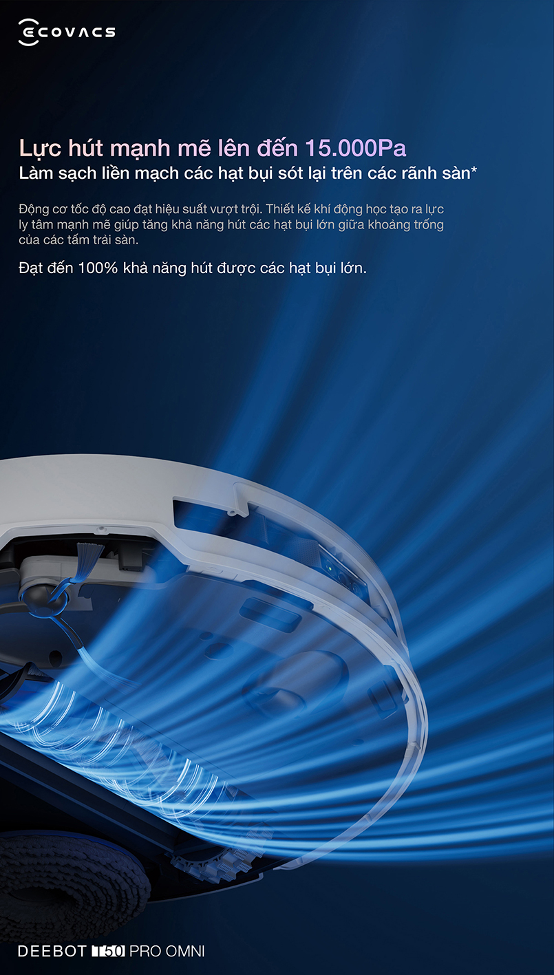 Robot hút bụi lau nhà Ecovacs Deebot T50 Pro Omni
