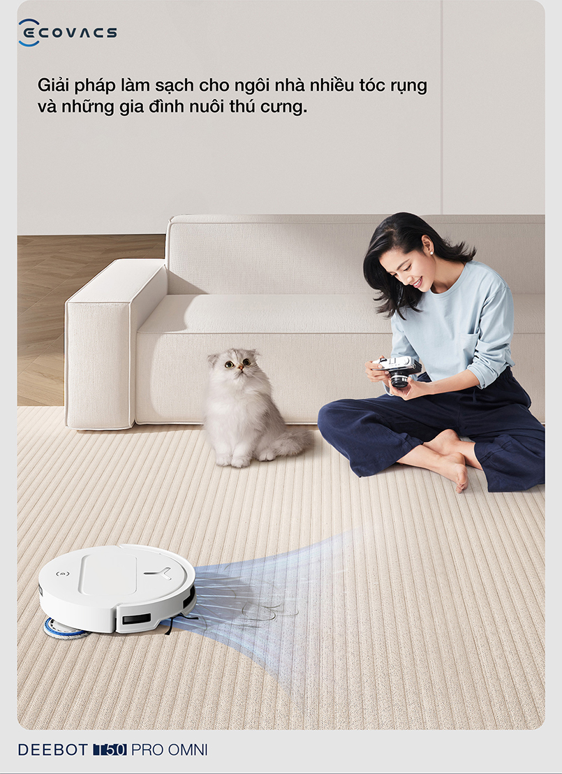Robot hút bụi lau nhà Ecovacs Deebot T50 Pro Omni