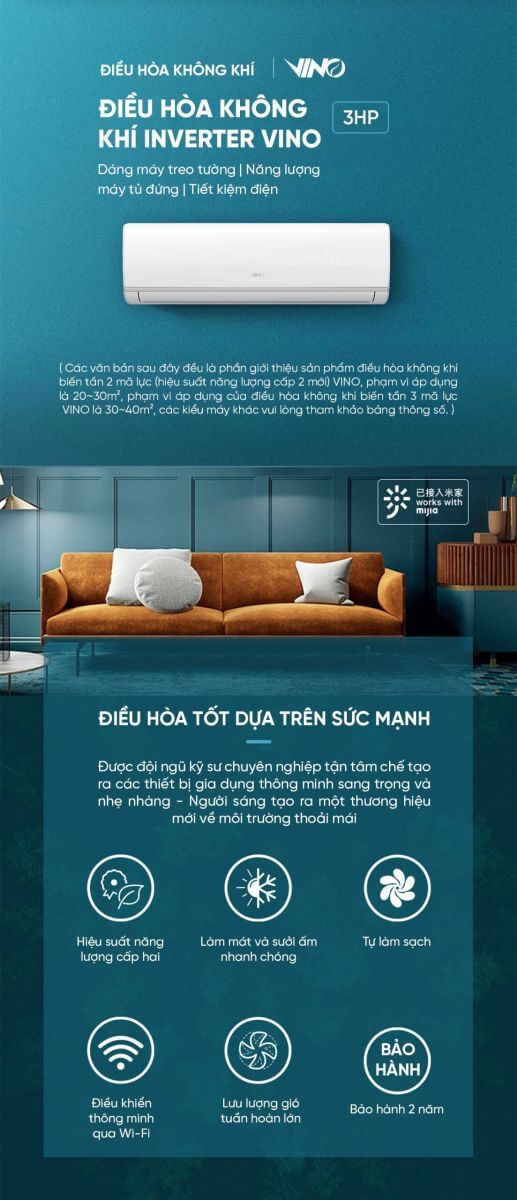 Điều hòa 2 chiều thông minh Xiaomi Vino 27000BTU KFR-72GW/V31AA2-N2