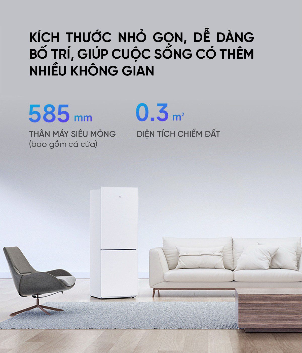 Tủ lạnh Xiaomi Mijia 175L 2 cánh tiết kiệm điện hiệu quả