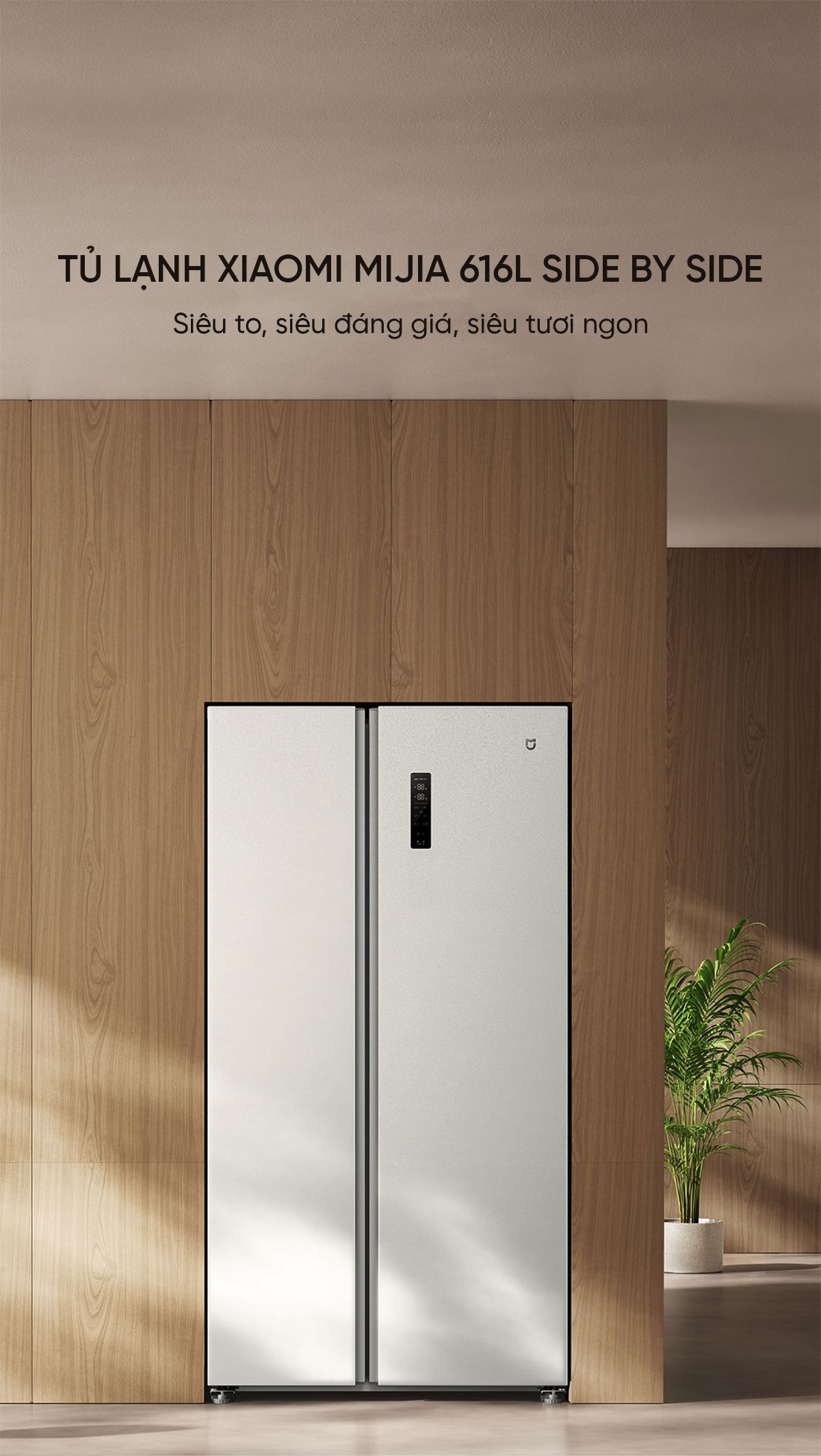 Tủ lạnh Xiaomi Mijia 616L Side by Side ion khử khuẩn cấp đông nhanh