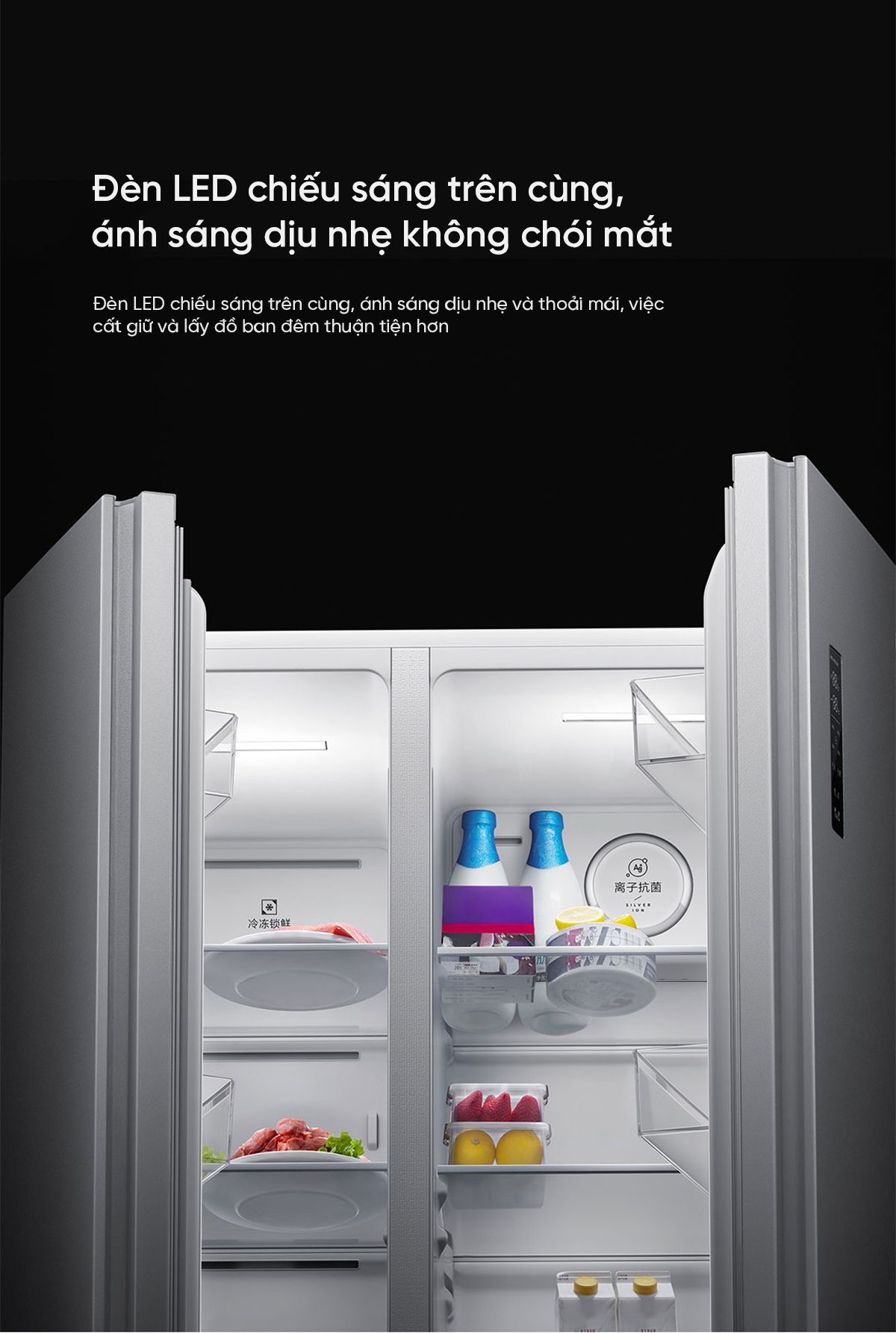 Tủ lạnh Xiaomi Mijia 616L Side by Side ion khử khuẩn cấp đông nhanh