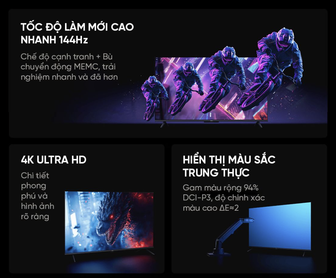 Tivi Xiaomi Redmi A Pro 65 Inch (Model 2025) Ram 3/64GB – 144Hz Tiết Kiệm Điện