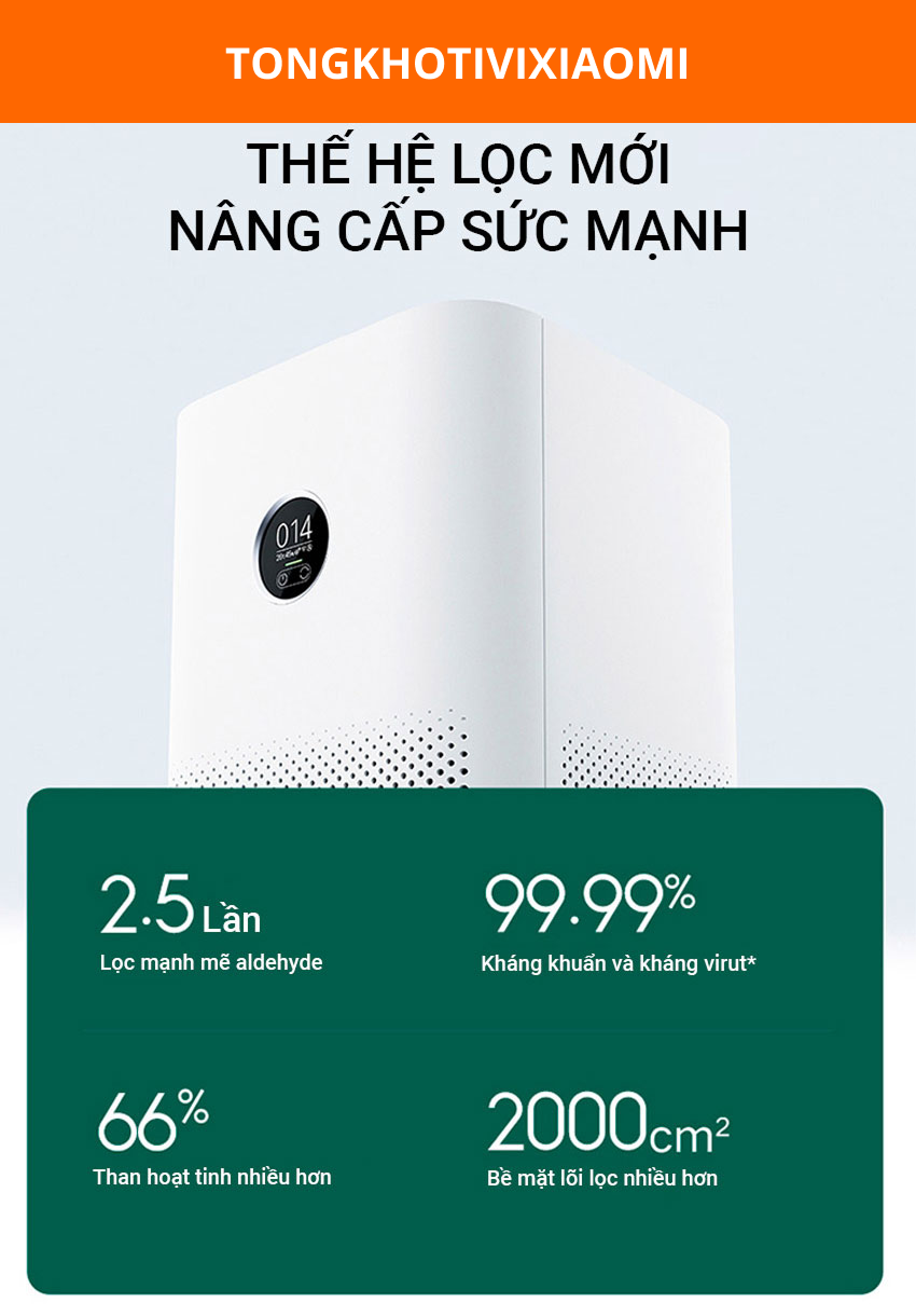 Máy lọc không khí Xiaomi Air Purifier 4 – Khử mùi hiệu quả