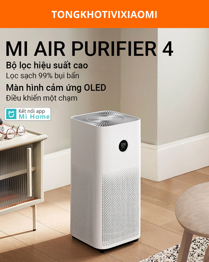 Máy lọc không khí Xiaomi Air Purifier 4 – Khử mùi hiệu quả