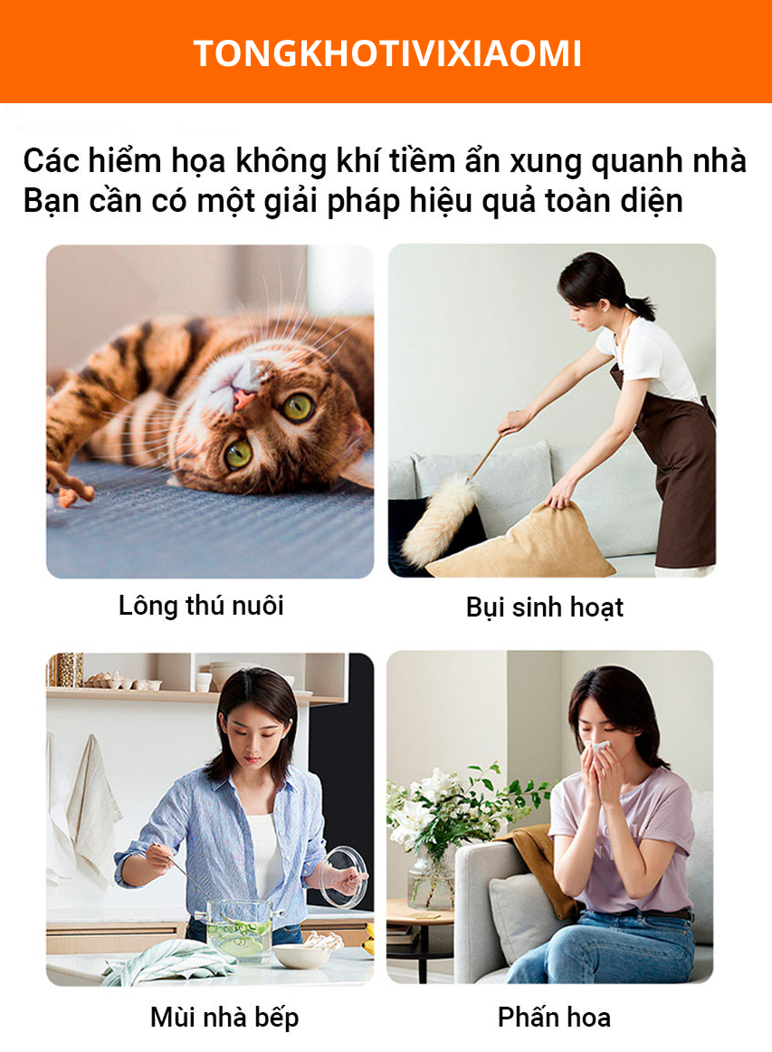 Máy lọc không khí Xiaomi Air Purifier 4 – Khử mùi hiệu quả