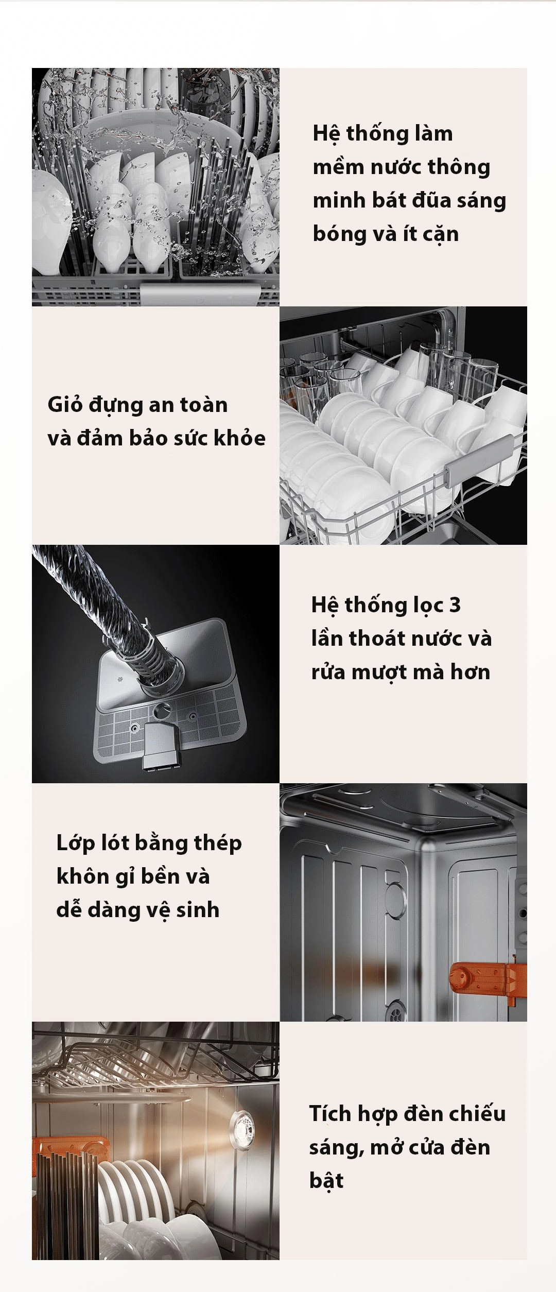 Máy Rửa Bát Xiaomi Mijia 16 Bộ S10 Rửa Phân Tầng, Khử Khuẩn UV