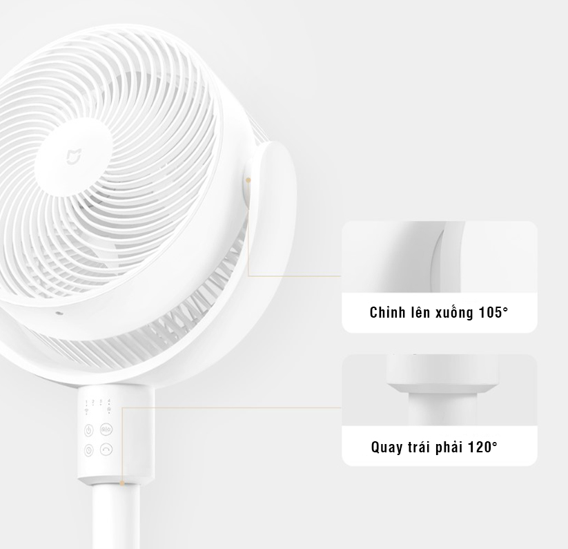Quạt cây tuần hoàn không khí Xiaomi Mijia 08 – 100 cấp độ gió, điều chỉnh chiều cao