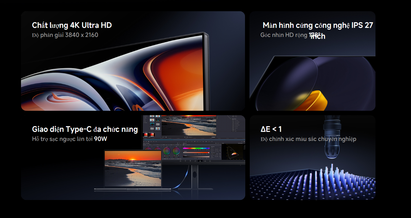 Màn Hình Máy Tính Redmi A27U 27 Inch – Độ Phân Giải 4K, Cổng Type C, Hỗ Trợ Sạc 90W