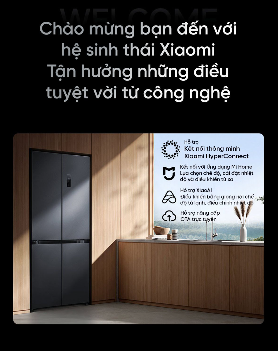 Tủ Lạnh 4 Cánh Xiaomi Mijia 513L Có Ngăn Đông Mềm