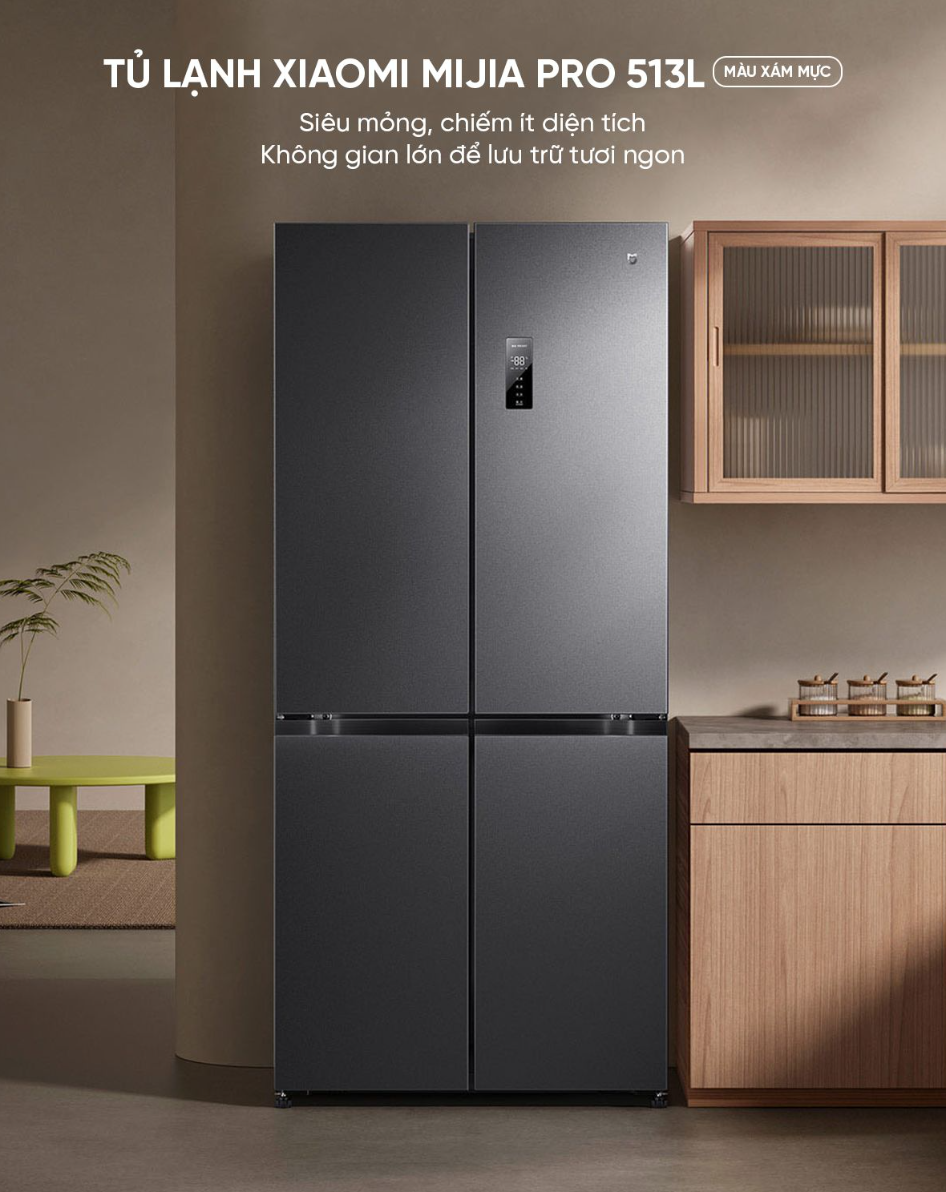 Tủ Lạnh 4 Cánh Xiaomi Mijia 513L Có Ngăn Đông Mềm