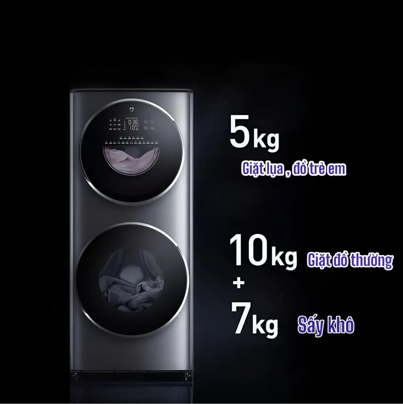 Máy Giặt Sấy Xiaomi Mijia MJ206 2 Tầng, Giặt 15kg Và Sấy 7kg