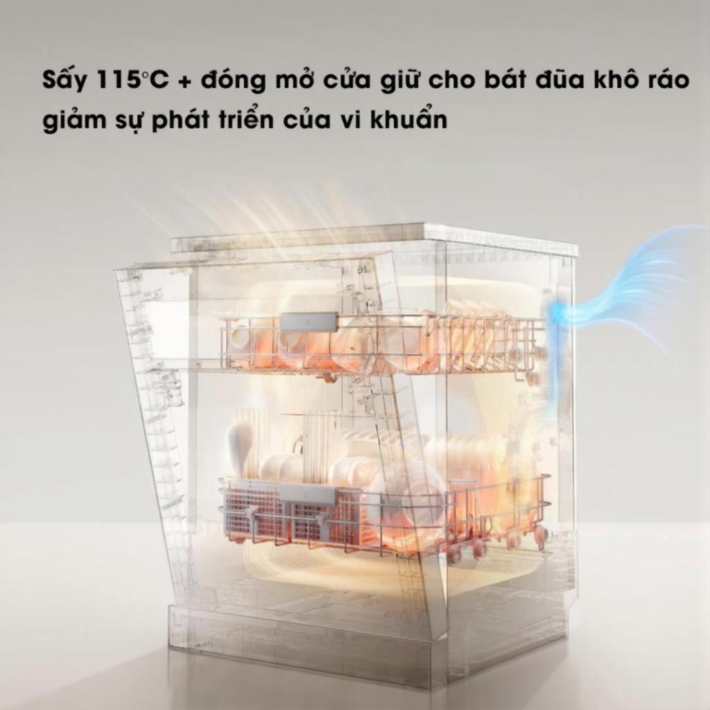 Máy Rửa Bát Xiaomi Mijia 16 Bộ S10 Rửa Phân Tầng, Khử Khuẩn UV
